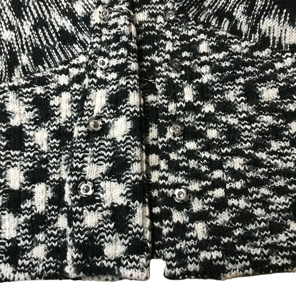 Element Black White Knit Snap Down Cardigan Sweater - Women’s Medium - Picture 9 of 11